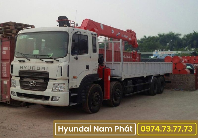 Xe Tải Hyundai 4 Chân HD320 Gắn Cẩu Atom 14 Tấn 1405